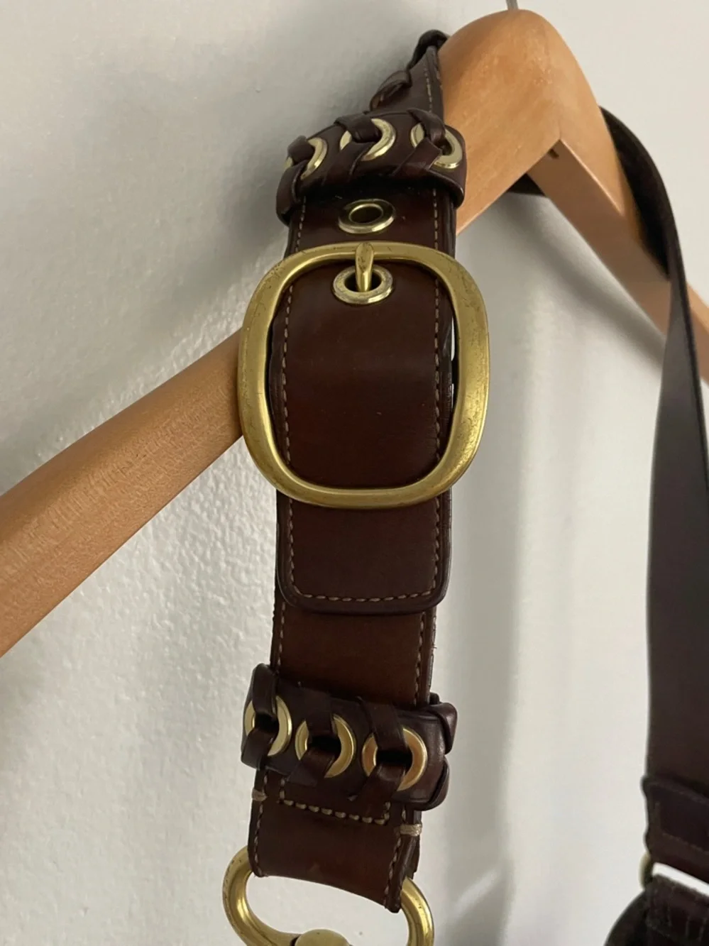 Vintage Coach Bleecker Legacy Flap brown signature canvas and leather Handbag‎
